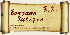 Borjana Kulizić vizit kartica